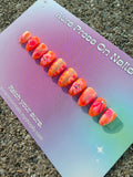 Neon Summer Baddie Short Almond Press on nails