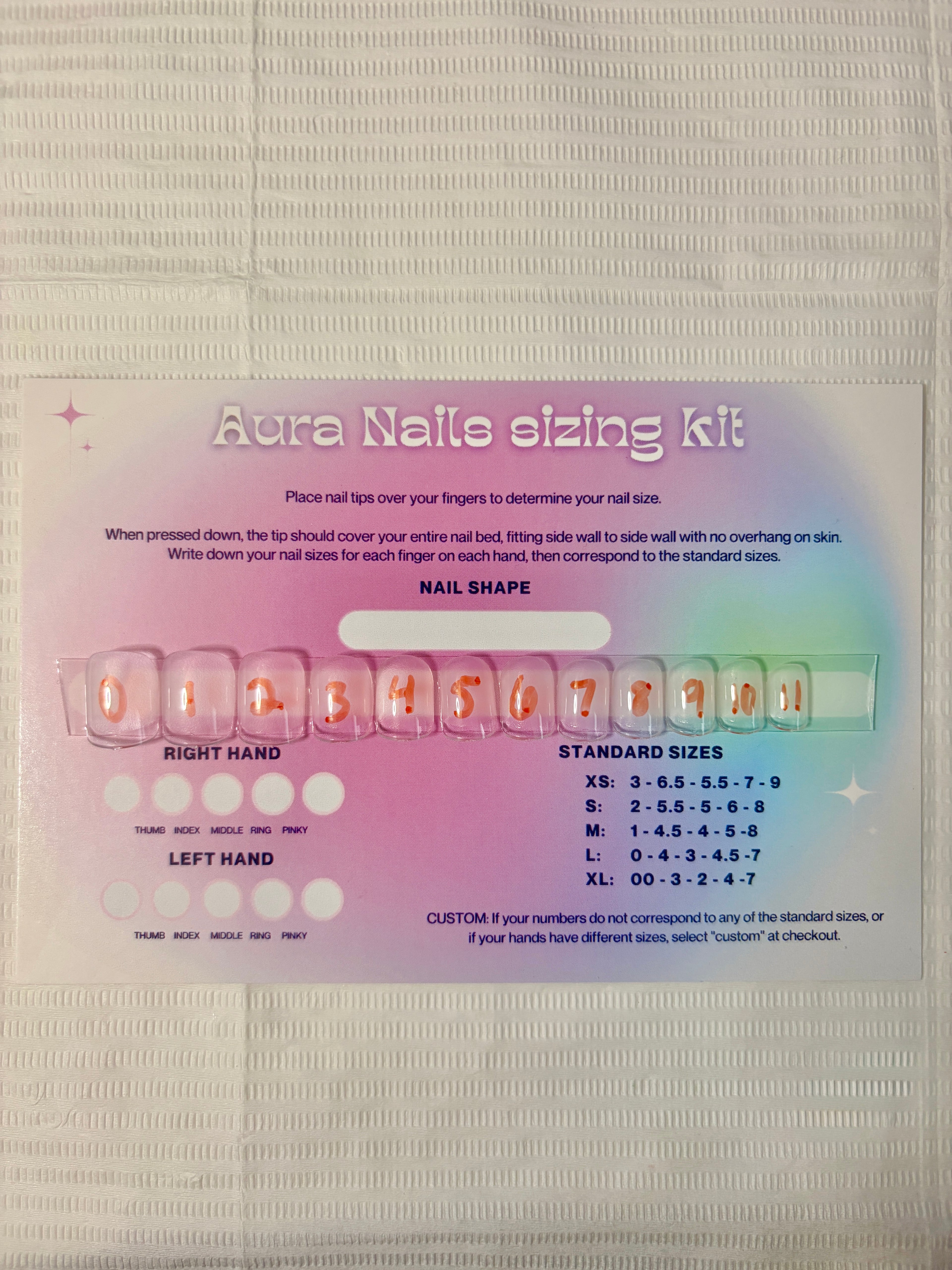 Sizing kit