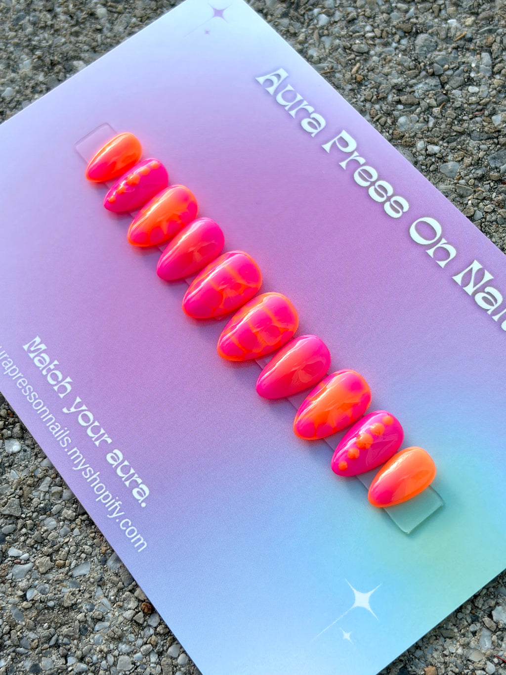 Neon Summer Vibes Short Almond Press on nails
